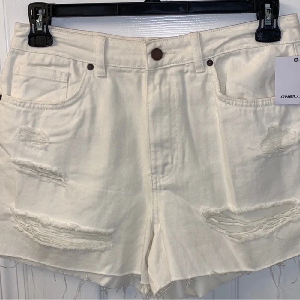 O'Neill Angus Bone Distressed Cutoff Shorts NWT Size 31 Coastal Beach